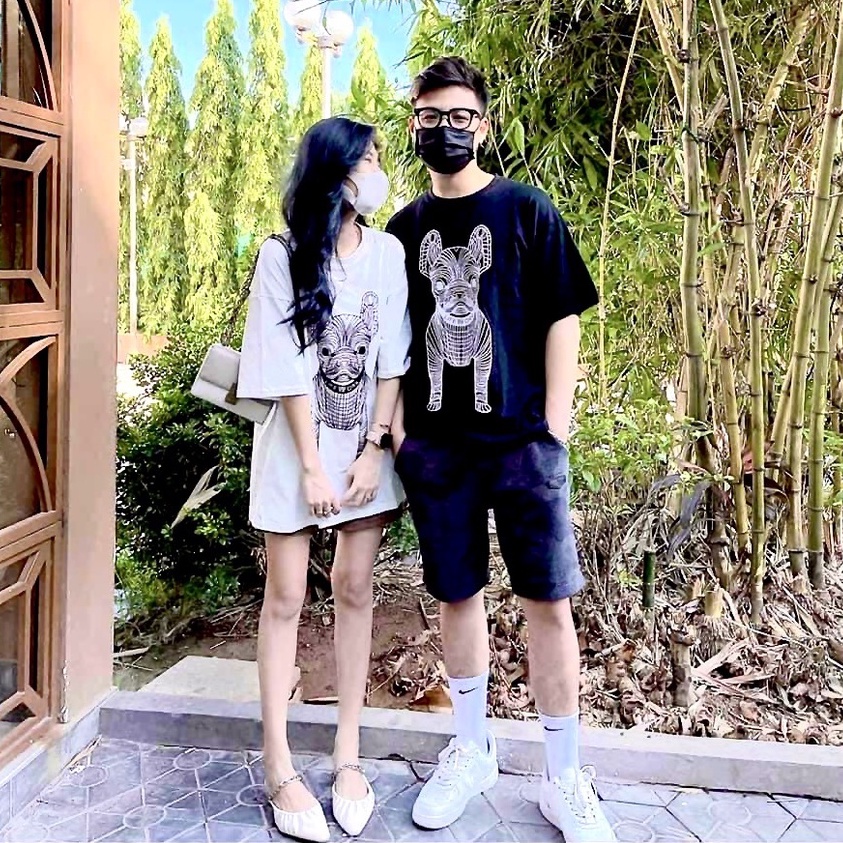 Áo thun nam nữ tay lỡ trắng đen 3D DOG LIFE WORK unisex dáng rộng basic, áo phông nam nữ mặc đôi siêu hót