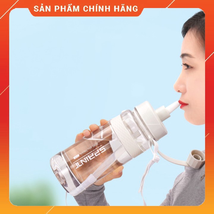 Bình nước thể thao 1L có đầu hút sạch sẽ ,bình tập gym chạy bộ Chất liệu nhựa an toàn mang Đi Làm Đi Học