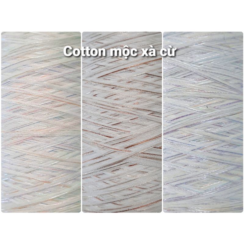 Sợi cotton mộc 100% chập xà cừ loang, màu nhã nhặn, mềm nhẹ, đan móc áo váy