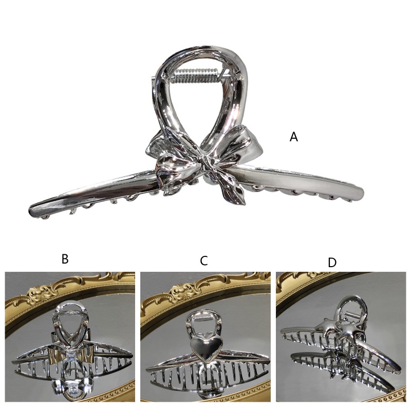 Kẹp Tóc Đính Nơ / Ngôi Sao / Trái Tim Bằng Hợp Kim Dày Dặn Cao Cấp Dành Cho Nữ