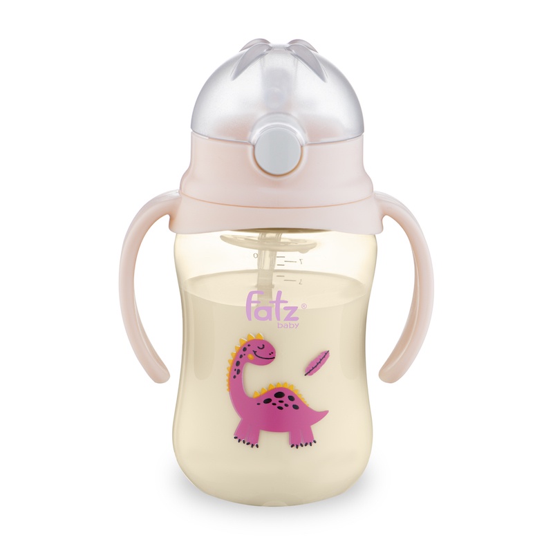 Bình tập uống nước Tritan chống đổ 2 tay cầm với phao 360 độ 250ml Fatzbaby FB0250N