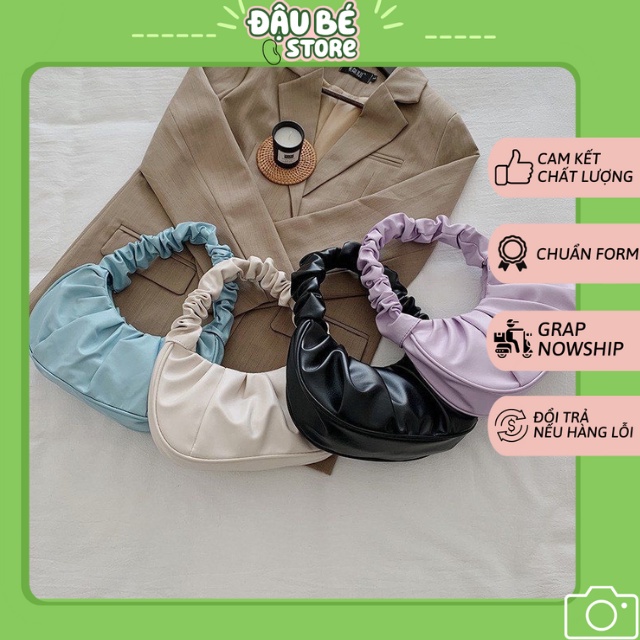 Túi Đeo Vai Nữ Màu Trơn Da Mềm Thời Trang Hàn Quốc - Túi Kẹp Nách Quai Nhúm Da PU Hottrend - Daube - PK004