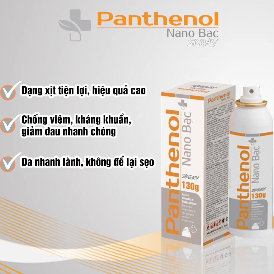 Xịt bỏng, cháy nắng, hăm tả, rôm sảy, nứt nẻ,...chứa Nano bạc Panthenol