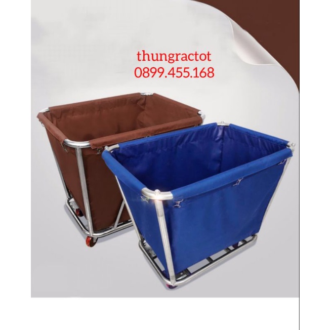 Xe đẩy dọn đồ vải, xe đẩy dọn phòng khách sạn túi vải