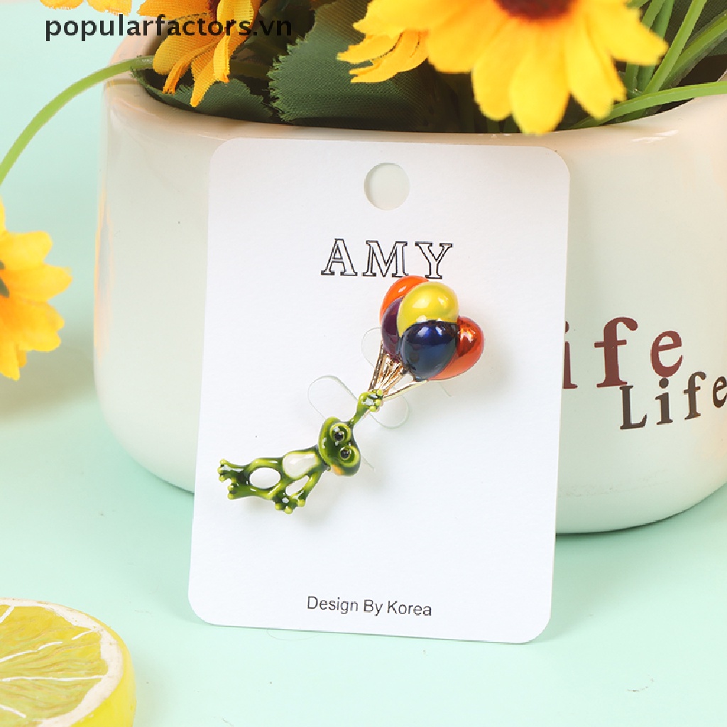 Ghim Cài Áo Hình Ếch Đeo Bong Bóng Ngộ Nghĩnh