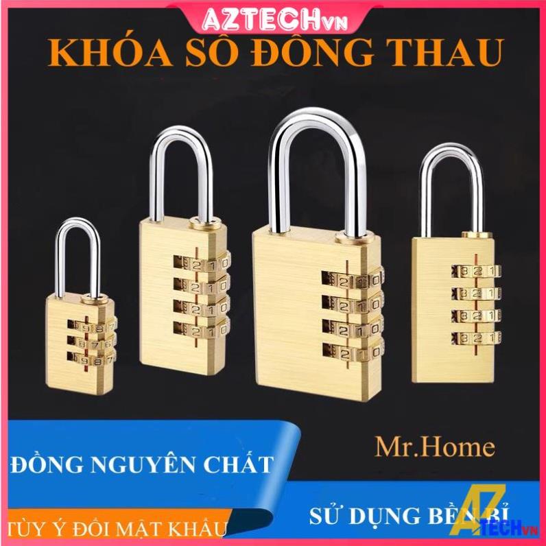 [Giá Sinh Viên] Ổ Khoá Mini 3 Số Đồng - Ổ khoá vali , khoá tủ 3 số