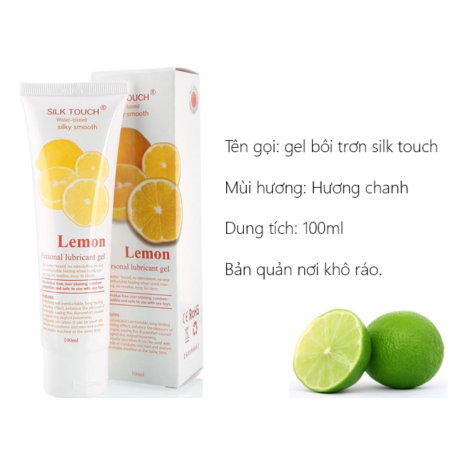 Gel bôi trơn Love Kiss, Hot Kiss, Silk Touch hương trái cây, gel bôi trơn cao cấp 1 chai 100ml