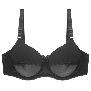 Women Large Cup Solid Color Bow Bra Underwired Push Up Full Coverage Underwear Áo ngực