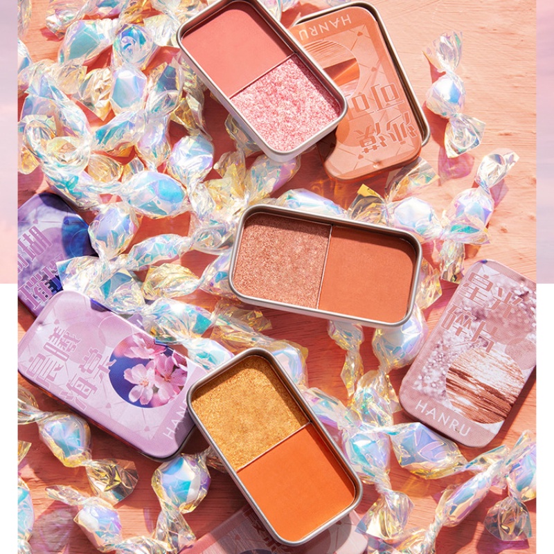 [Hàng mới về] Phấn mắt HANRU với hai màu lì ánh ngọc và kim tuyến long lanh thời trang
