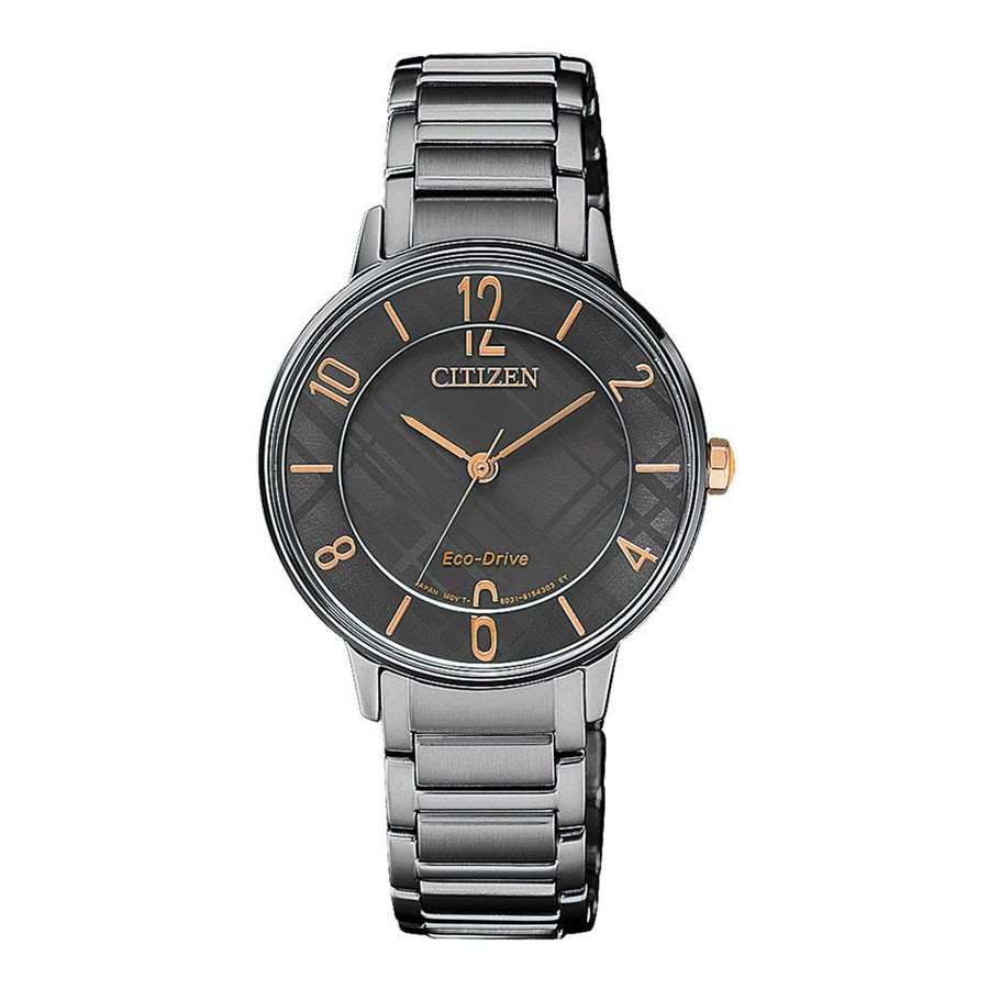 Đồng Hồ Nữ Citizen Dây Thép Không Gỉ EM0528-82H - Mặt Xám (Sapphire)