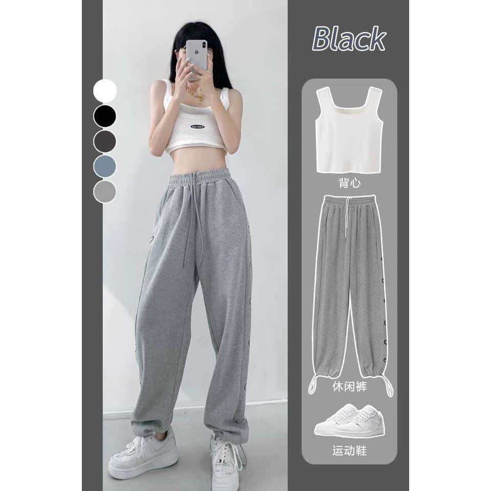 Quần Jogger Nỉ Thể Thao Cao Cấp 3 Màu Hình Trái Tim