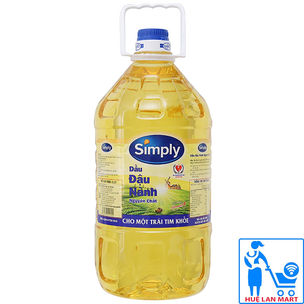 [CHÍNH HÃNG] Dầu Đậu Nành Nguyên Chất Simply Can 5L (Cho một trái tim khỏe mạnh)