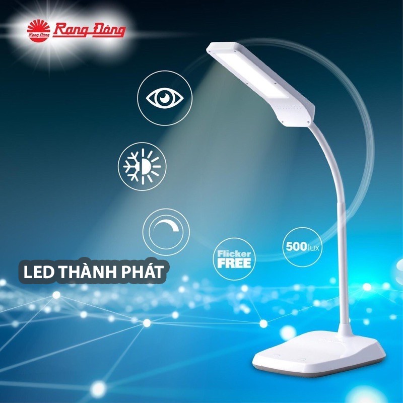 Đèn học để bàn cảm ứng RẠNG ĐÔNG RL 36, 4 màu ánh sáng, 3 mức độ sáng kèm bóng LED 6W tiết kiệm điện năng, bảo vệ thị lự