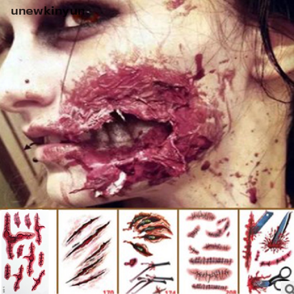 Hình xăm dán tạm thời họa tiết vết thương phong cách Halloween | BigBuy360 - bigbuy360.vn