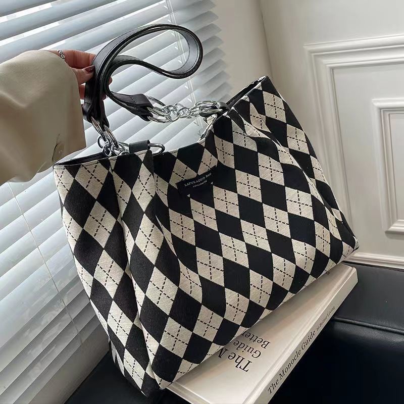 Jiashucheng Túi Xách Canvas Sức Chứa Lớn Phong Cách Hàn Quốc Dễ Phối Đồ Cho Nữ