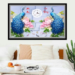Tranh đính đá đồng hồ phú quý cát tường vs499