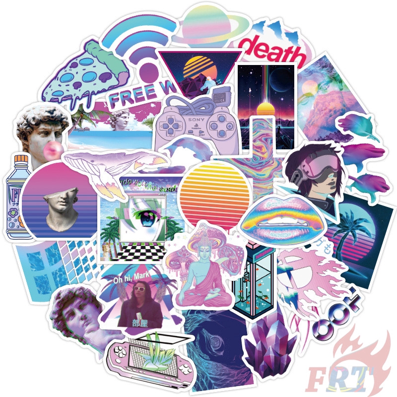 ❉ Abstractionism -  Vaporwave Steam Punk Series 03 Stickers ❉ 50Pcs/Set Fashion DIY Decals Doodle Stickers