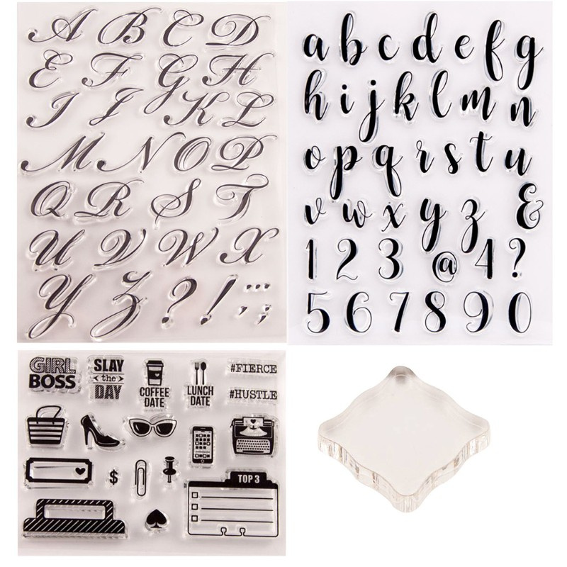 Set 4 Khuôn Nhấn Chữ Số Trang Trí Bánh