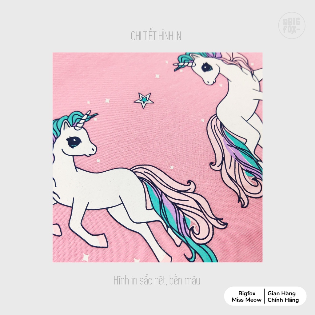 Đồ bộ bé gái Bigfox - Miss Meow mặc hè chất liệu cotton mềm mịn size đại in ngựa cho trẻ em 3,4,5,6,7,8,9,10,11 tuổi