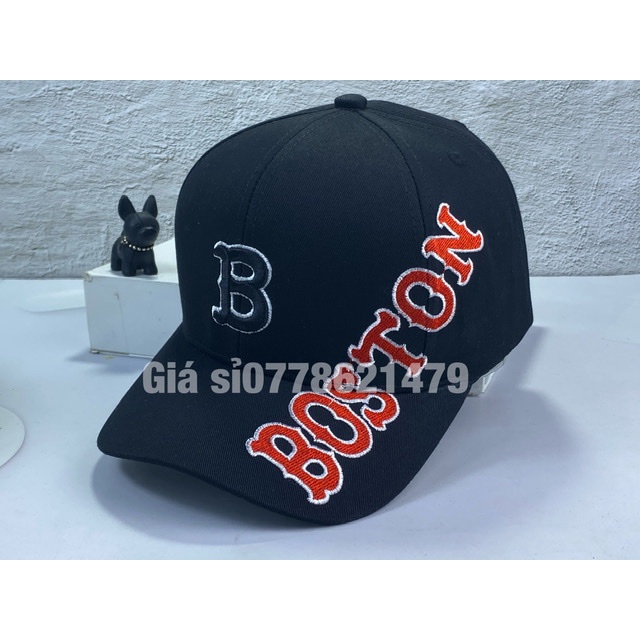 Nón kết lưỡi trai kaki thêu boston hot phong cách cá tính thời trang trẻ