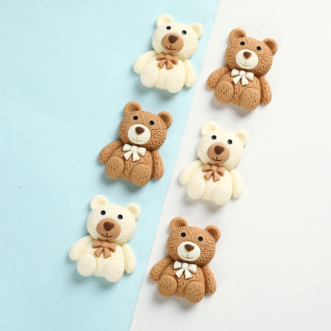 Charm gấu Teddy Me To You màu nâu và be trang trí slime, dán Jibbitz, vỏ ốp điện thoại, DIY