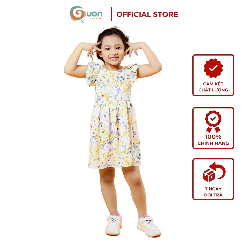 Váy bé gái từ 8-32kg chất lụa cotton thoáng mát Hoàng My - GUON