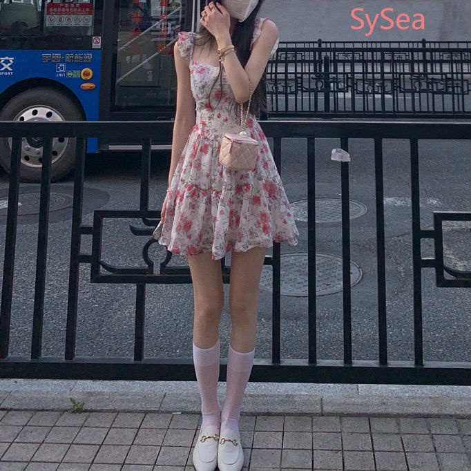 Đầm Hoa Hai Dây Thời Trang Mùa Hè Pháp Dành Cho Nữ