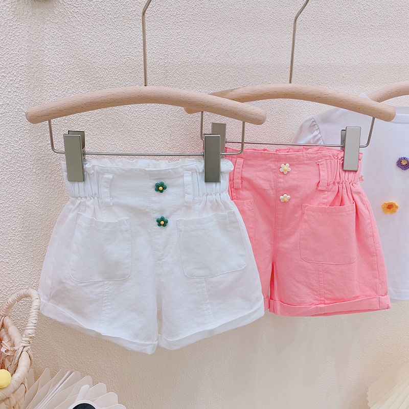 Quần Short Cotton Eo Cao Dáng Rộng Phong Cách Nhật Hàn Thời Trang Mùa Hè Hàng Mới Dành Cho Bé Gái 2022