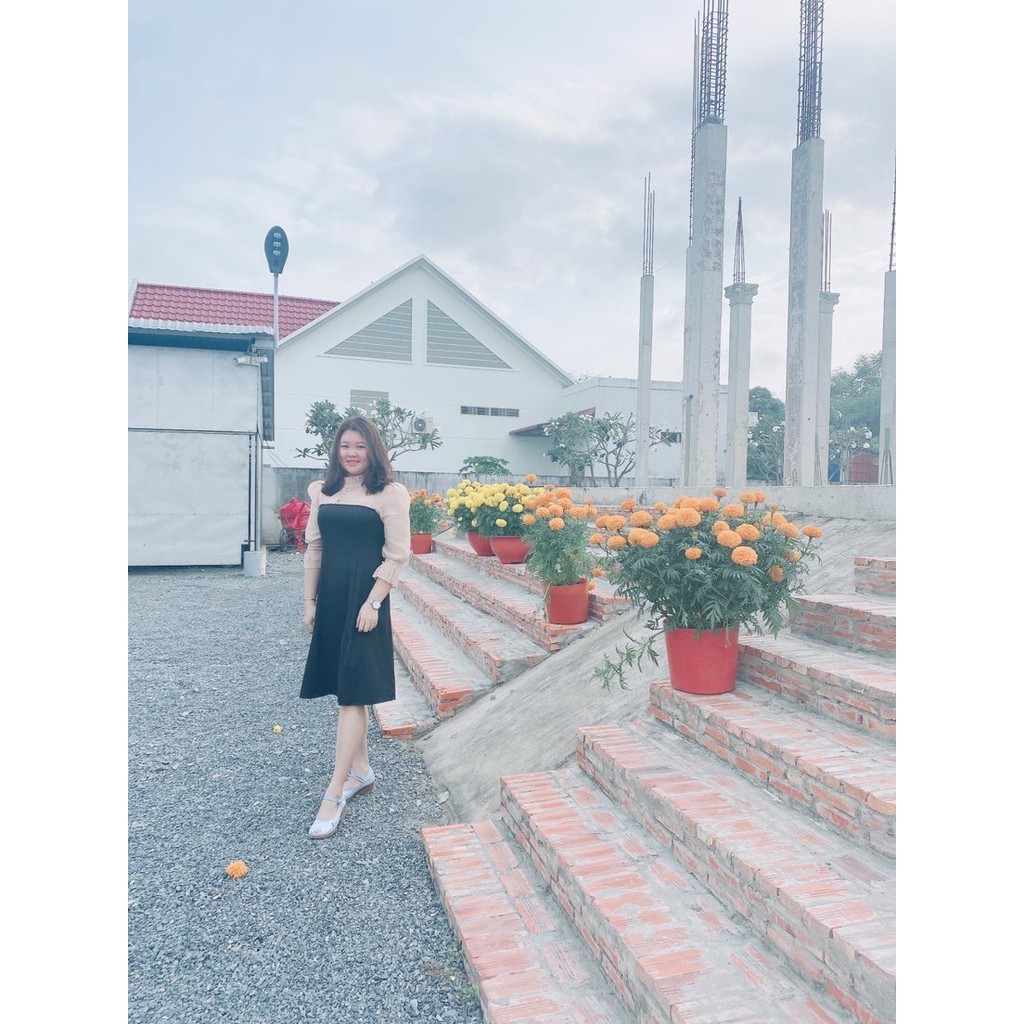 Đầm Bigsize phối voan DA0017 - Tú Mỡ - Đủ size từ 50-85KG | BigBuy360 - bigbuy360.vn