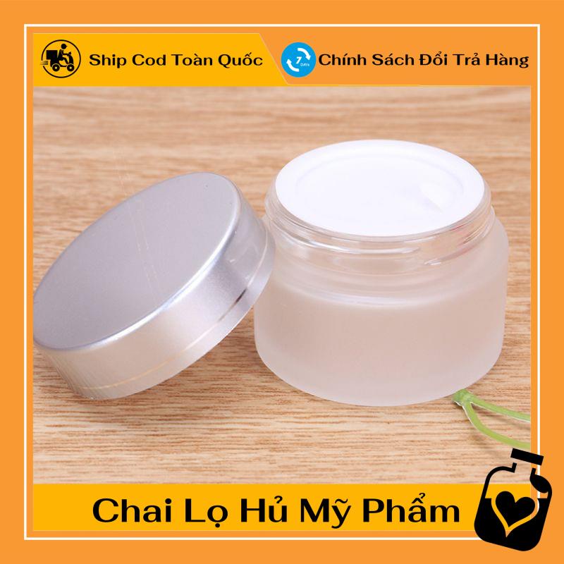 Hủ Đựng Kem ❤ TOP GIÁ RẺ ❤ Hũ chiết kem thủy tinh mờ nắp bạc 5g/10g/15g/20g/30g/50g đựng mỹ phẩm , phụ kiện du lịch