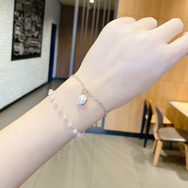 Vòng Tay Đính Ngọc Trai Thủ Công Tinh Tế Thời Trang Hàn Quốc Cho Bạn Gái