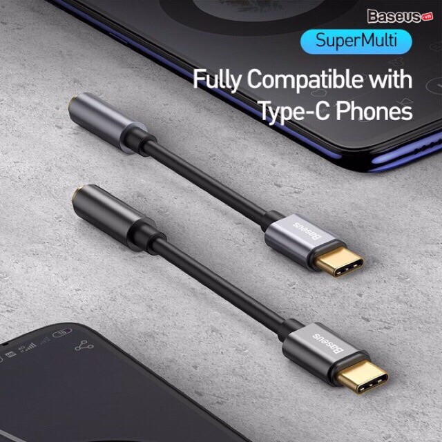 Jack chuyển đổi Type C sang cổng 3.5mm Baseus L54 chính hãng