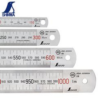 Thước lá inox mạ nhũ bạc Shinwa