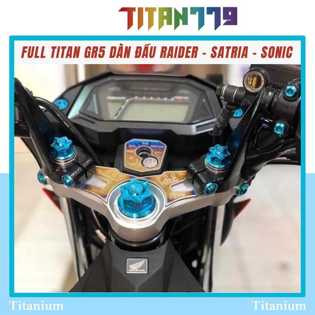 Full Ốc Chảng Ba, Ghi Đông Tay Lái Titan GR5 Xịn Cho Xe Sonic, Satria