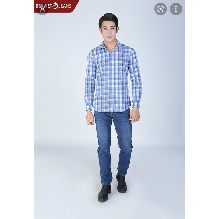 Quần Jeans Nam GENVIET Co Giãn Nhẹ Lỗi Dằn Khóa Túi Sau (Có kèm ảnh bảng size)