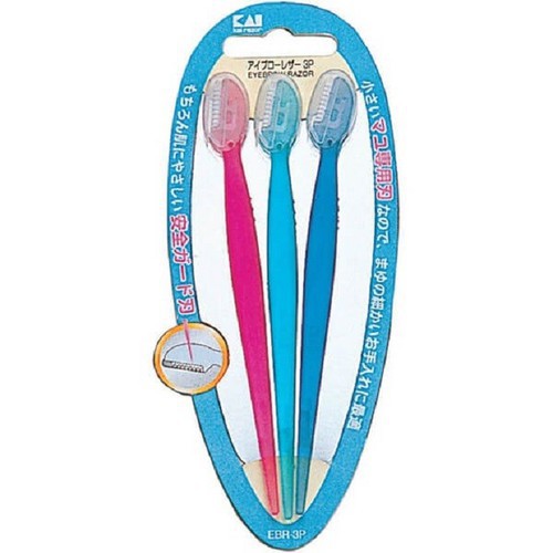 [Hỏa tốc HCM] Set 3 dao cạo lông mày cán dài KAI nhẹ nhàng, không gây đau rát Nhật Bản