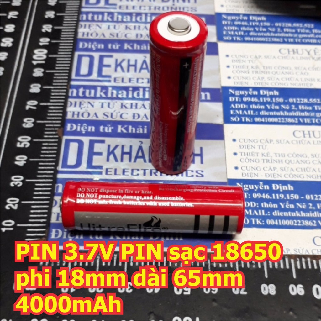 PIN 3.7V PIN sạc 18650 phi 18mm dài 65mm 4000mAh kde5649