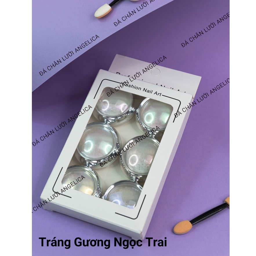 Set Bột Tráng Gương Nail Ánh Ngọc Trai Trang Trí Móng ANGELICA TGNT