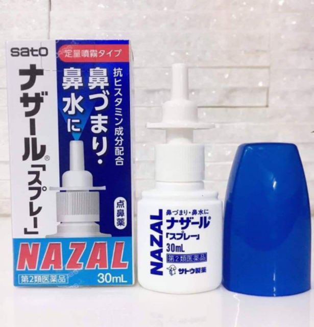 Xịt mũi Nazal làm sạch, thông mũi, giảm viêm xoang, ngạt mũi Nhật Bản 30ml
