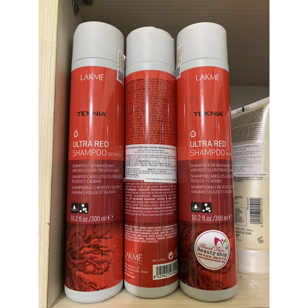 Dầu gội cho tóc nhuộm đỏ Lakme Teknia Coral Red Shampoo Color Refresh 300ml ( New 2022 )