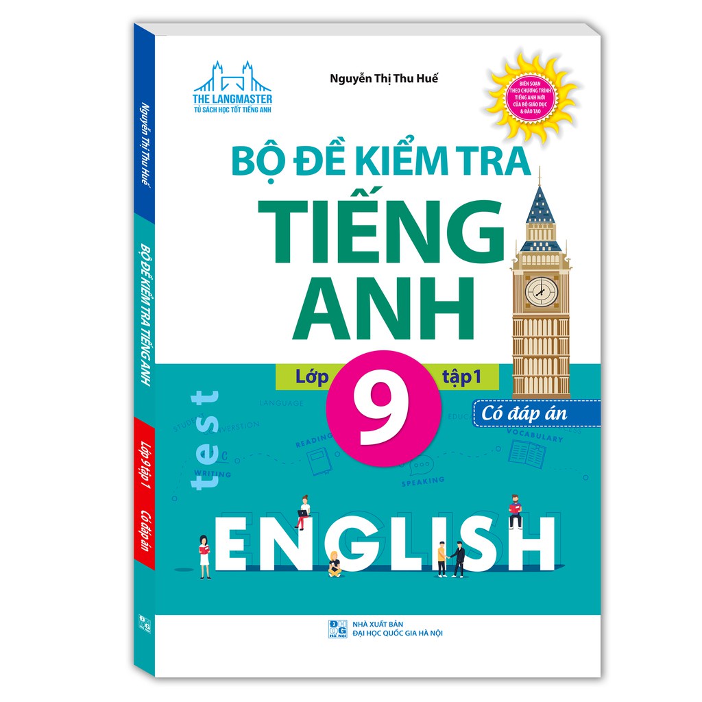 Sách - Bộ đề kiểm tra tiếng Anh lớp 9 tập 1 - Có đáp án Tặng Kèm Bookmark