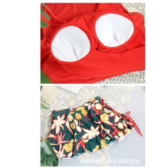 [XẢ KHO+FREE SHIP]  Bộ bơi bikini 3 mảnh áo+váy+quần đùi