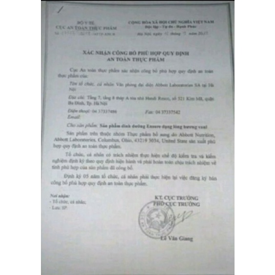 Thùng 24 chai sữa nước ensure hương vani 237ml