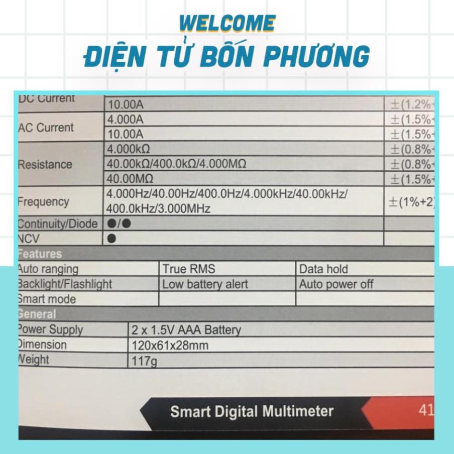 Đồng hồ vạn năng kỹ thuật số Zotek Zoyi Zt-C1 Multimeter bỏ túi đa chức năng đo AC/DC ôm Hz, rò nguồn điện