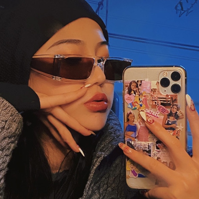 Kính Mát Hình Chữ Nhật Chống Nắng Thời Trang Đường Phố Cho Nữ