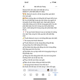 Menevit 90 viên mẫu mới nhất