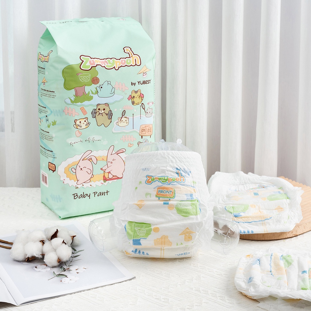 Tã Bỉm Yubest Zummy Pooh bản mới cao cấp 2022 quần/dán đủ size S80, M72, L66, XL60, XXL56, XXXL52