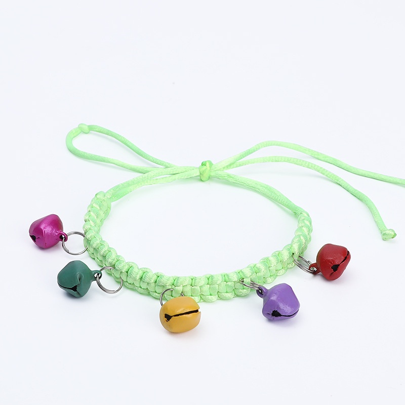 Vòng Cổ Dây Thừng Cotton Bện Thủ Công Nhiều Màu Có Chuông Cho Thú Cưng