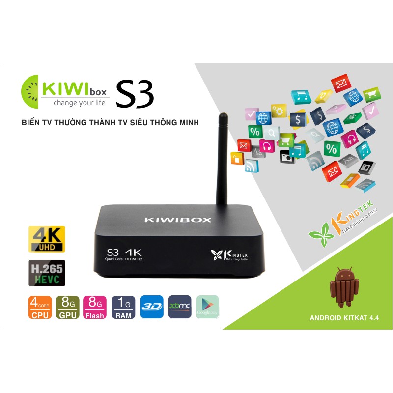 Android TV Box KIWIBOX S3 PRO Phiên Bản Nâng Cấp