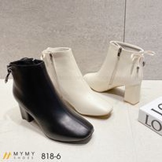 818-6 Boot da lì khóa cạnh nơ sau gót vuông 7p